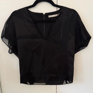 Alice + Olivia Black Sheer Blouse